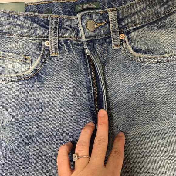 Wild Fable Highest Rise Mom Jeans Light-Mid Wash Distressed - Picture 3 of 5